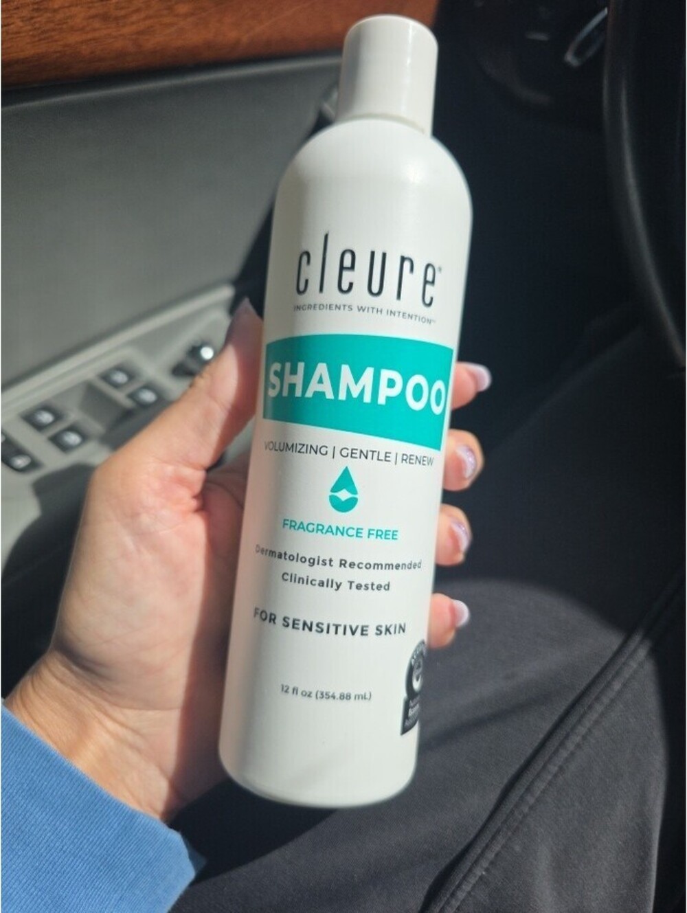 Cleure Fragrance Free Shampoo. Volumizing, Gentle, Sensitive Skin 12oz Sealed
